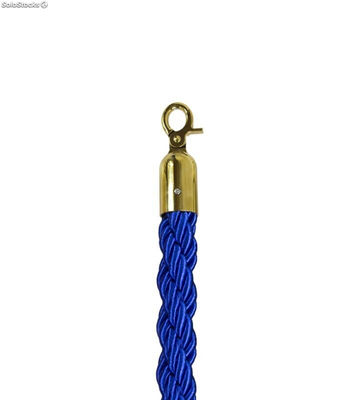 Cordón trenzado de 1,5 metros para poste separador de cordón (Dorado / Azul) -