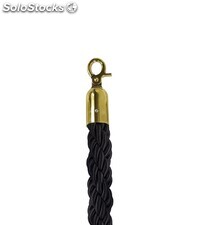 Cordón trenzado de 1,5 metros para poste separador de cordón (Dorado / Negro) -