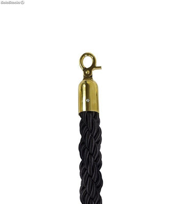 Cordón trenzado de 1,5 metros para poste separador de cordón (Dorado / Negro) -