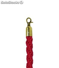 Cordón trenzado de 1,5 metros para poste separador de cordón (Dorado / Rojo) -