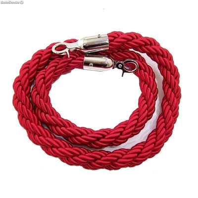 Cordón trenzado de 2,5 metros para poste separador de cordón (Rojo) - Sistemas