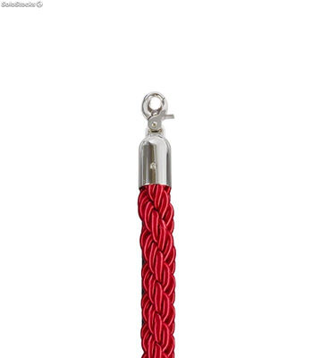 Cordón trenzado de 2,5 metros para poste separador de cordón (Rojo) - Sistemas - Foto 2