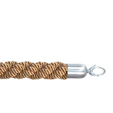 Cordón trenzado y anilla plateada 150x4x4 cm marrón