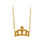 Corona colgante collar con cadena en oro amarillo chapado - 1