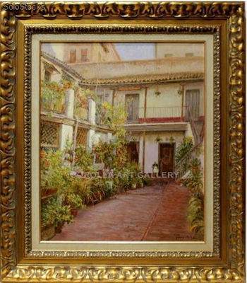 Corral de San Jose | Pinturas de patios y jardines en óleo sobre lienzo
