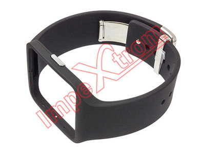 Correa negra con botón lateral para reloj inteligente Sony Smartwatch 3, Cinto - Foto 2