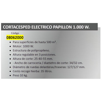 Cortacesped Electrico Papillon 1000 W. - Foto 2