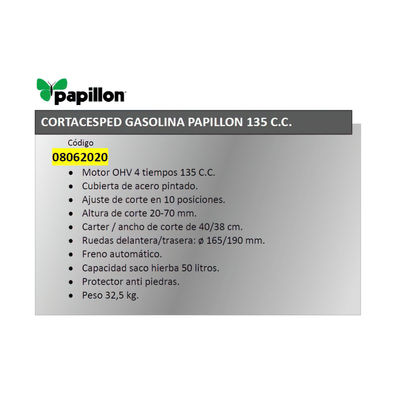 Cortacesped Gasolina Papillon 135 cmÂ³ - Foto 2