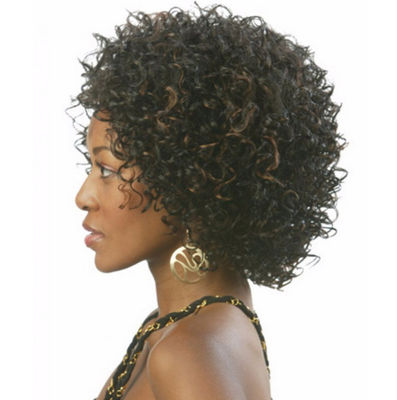 Cortas pelucas sintéticas peluca corta enroscada rizada para afro peluca barata - Foto 3