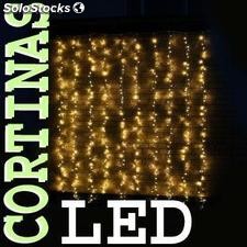 Cortinas LED Blancas de Navidad (para Exteriores) + Boton con 8 Efectos de Luces