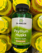 Cosses de Psyllium, Psyllium Husks, 610 mg, 100 Capsules