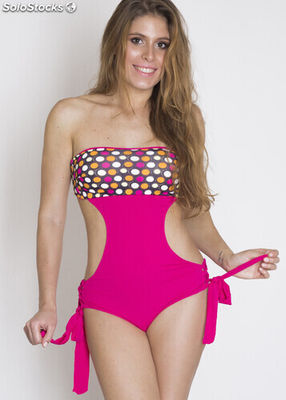 Costume intero donna - ischia one piece: polka dot &amp; pink