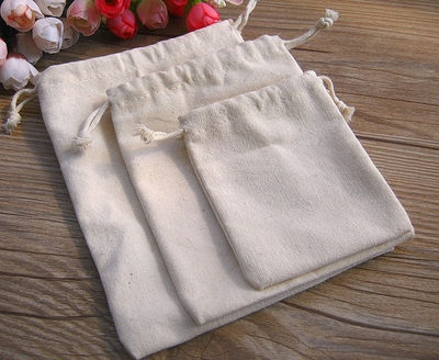 Cotton Pouch, Cotton Drawstring Bag, Party Favor Bag, Cotton Wedding Bag - Foto 4
