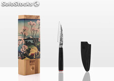 Couteau d&#39;office KOTAI avec saya et boîte en bambou - lame 10 cm