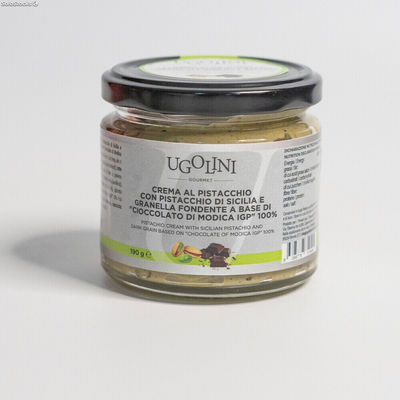Crema al pistacchio con granella di cioccolato fondente 190 gr
