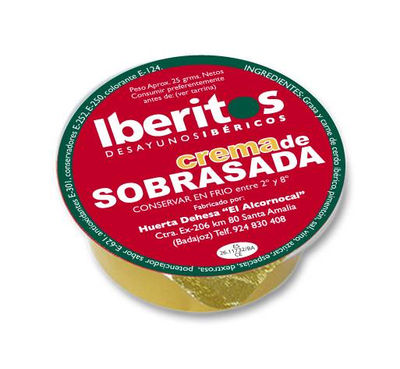 Crème Sobrassada en dose unique de 25 gr pour cadeaux.