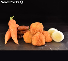 Croquetas de puerro confitado, dátiles y zanahoria