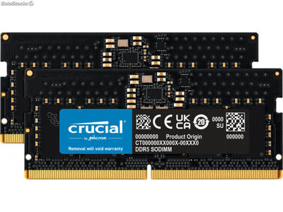 Crucial 16GB 2 x 8GB DDR5 4800MHz 262-pin so-dimm CT2K8G48C40S5
