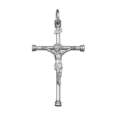 Cruz para colgante de plata de ley 23 x 14 Cruz Clásica con Cristo