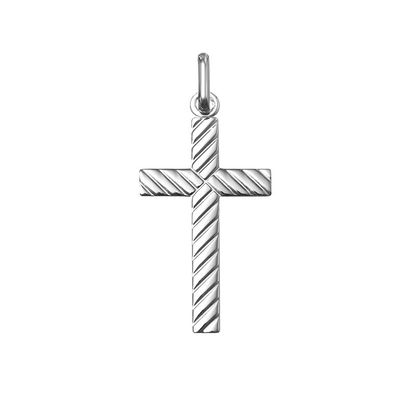 Cruz para colgante de plata de ley 25 x 14 Cruz diseño decorado