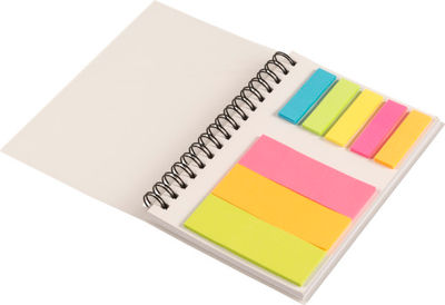 Cuaderno de espiral con notas adhesivas