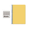 Cuaderno Espiral Folio Cuadrícula 4mm 60g (Tapa Blanda) - Amarillo
