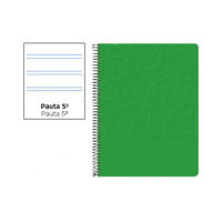 Cuaderno Espiral Folio Pautado 2.5mm 75g (Tapa Blanda) - Verde