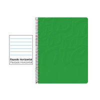 Cuaderno Espiral Folio Rayado Horizontal 60g (Tapa Blanda) - Verde