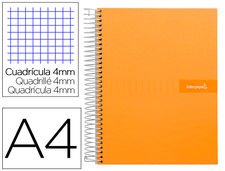 Cuaderno espiral liderpapel a4 crafty tapa forrada 80h 90 gr cuadro 4mm con