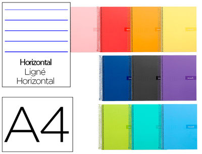 Cuaderno espiral liderpapel A4 crafty tapa forrada 80H 90 gr rayado horizontal