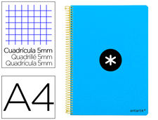 Cuaderno espiral liderpapel a4 micro antartik tapa dura 80h 100 gr cuadro 5mm