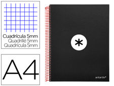 Cuaderno espiral liderpapel A4 micro antartik tapa forrada 120H 100 gr CUADRO5MM