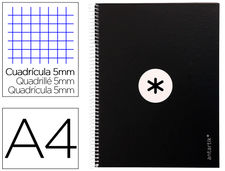 Cuaderno espiral liderpapel a4 micro antartik tapa forrada 80h 90 gr cuadro 5mm