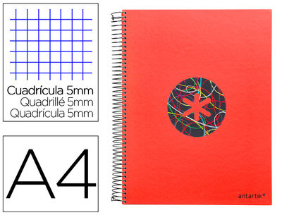 Cuaderno espiral liderpapel a4 micro antartik tapa forrada120h 100 gr cuadro 5