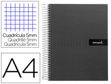 Cuaderno espiral liderpapel a4 micro crafty tapa forrada 120h 90 gr cuadro 5 mm