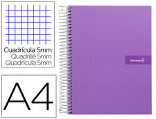 Cuaderno espiral liderpapel a4 micro crafty tapa forrada 120h 90gr cuadro 5mm 5