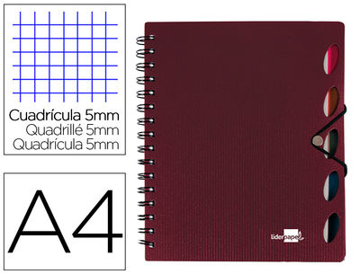 Cuaderno espiral liderpapel A4 micro executive tapa plastico 100H 80 gr cuadro
