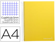 Cuaderno espiral liderpapel a4 micro jolly tapa forrada 140h 75 gr cuadro 5mm 5