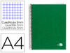 Cuaderno espiral liderpapel a4 micro papercoat tapa forrada 140h 75 gr cuadro5mm
