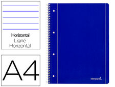 Cuaderno espiral liderpapel a4 micro serie azul tapa blanda 80h 80 gr horizontal