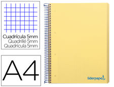 Cuaderno espiral liderpapel a4 micro wonder tapa plastico 120h 90 gr cuadro 5 mm