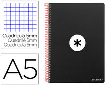 Cuaderno espiral liderpapel a5 antartik tapa dura 80h 100 gr cuadro 5mm con