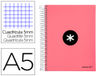 Cuaderno espiral liderpapel a5 micro antartik tapa forrada120h 100 gr cuadro 5