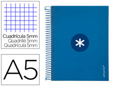 Cuaderno espiral liderpapel a5 micro antartik tapa forrada120h 100 gr cuadro 5mm