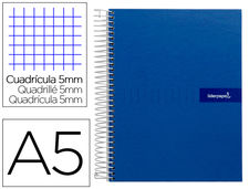 Cuaderno espiral liderpapel A5 micro crafty tapa forrada 120H 90 gr cuadro 5MM 5