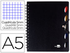 Cuaderno espiral liderpapel a5 micro executive tapa plastico 100h 80 gr cuadro