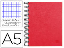Cuaderno espiral liderpapel a5 micro papercoat tapa forrada 140h 75 gr cuadro5mm