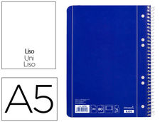 Cuaderno espiral liderpapel a5 micro serie azul tapa blanda 80h 75 gr liso