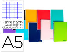 Cuaderno espiral liderpapel A5 micro smart tapa blanda 80H60GR cuadro 5MM 6