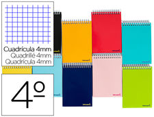 Cuaderno espiral liderpapel cuarto apaisado smart tapa blanda 80H 60GR cuadro